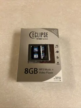 V180-sl Eclipse V180 Series 8gb Mp3 Music And Video Player Brand New Sealed Silver Gray