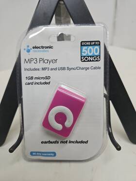 Electronic Necessities 805106505912 1gb Mini Clip Mp3 Player Pink