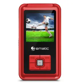 Ematic 817707012652 8gb Mp3 Video Player With Fm Tuner/recorder And 1.5-inch Color Screen Red