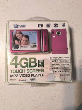 Ematic 875690007208 4gb Touch Screen Mp3 Digital Video Player By - New Pink 3 Inch Color