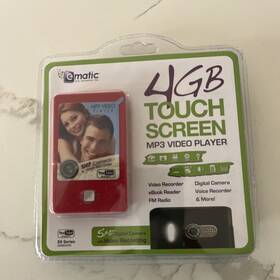 Ematic 875690008533 4gb Touch Screen Mp3 Video Player E8 Series Em804vid Red New And Sealed