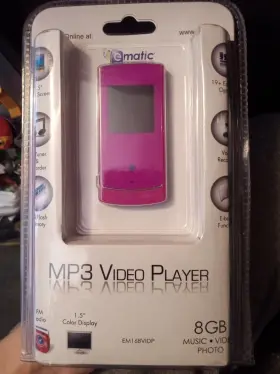 Em168vidp Ematic Mp3 Video Player W Fm Tuner And Recorder Pink 1.8 Inch 8gb Storage Electronic