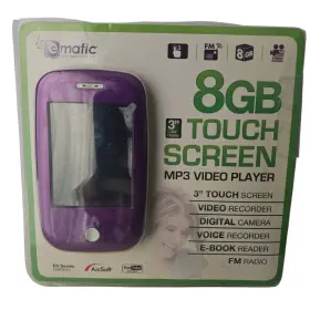 Em608vid Ematic Vintage 8gb Purple Touch Screen Mp3 Video Player With Camera Voice Recorder