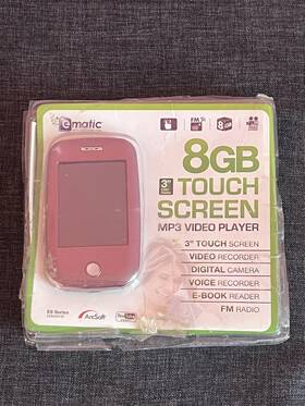 Ematic Em608vidp 8gb Touch Screen Mp3 Video Player Pink Digital Camera