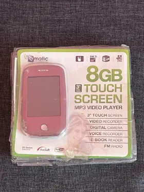 Em608vidp Ematic 8gb Touch Screen Mp3 Video Player Pink Digital Camera