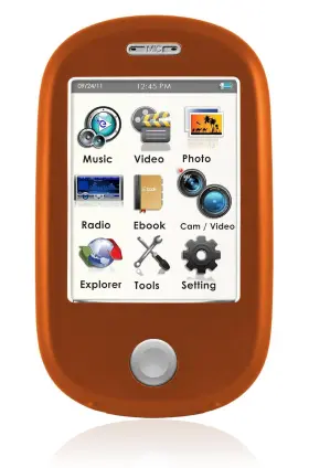 Em638vidrg Ematic Mp3 Video Player With Touchscreen And 5mp Camera Orange