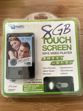 Ematic Em808vid E8 Series 8gb Touch Screen Mp3 Video Player Camera New Sealed