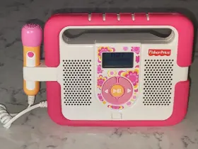 T5269 Fisher-price Kid Tough Pink Mp3 Music Player Karaoke Sing Along Mic Boombox