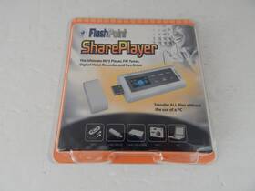 Flashpoint Fp04-128-1 Shareplayer Mp3 Player With Fm Tuner Digital Voice Recorder New