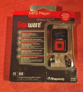 Gigaware 4200420 4gb Mp3 Player Fm Radio Speaker Gx400 42-420 New Sealed Rhapsody