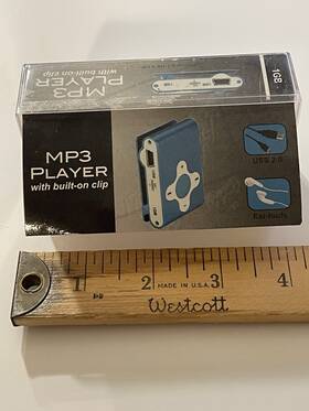 Global Sku#450q227 Mp3 Player Built-on Clip 1gb Usb 2.0 Blue