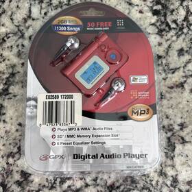 Gpx Mw3347red New Mw3347-red Digital Audio Mp3 Player 2gb Sealed Red