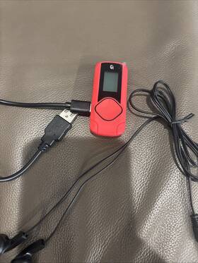 Gpx Mwb308r Bluetooth Mp3 Player With Fm Radio - 8gb Memory Red
