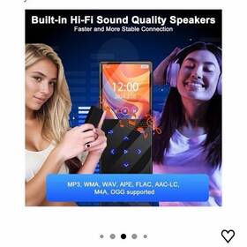 Gueray 1963437 128gb Mp3 Player Bluetooth 5.0 Hifi Speakers Fm Radio Voice Recorder 2.4 Inch
