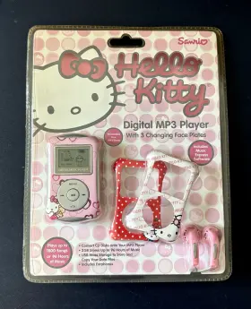 Hello Kitty 021331500090 Sanrio Digital Mp3 Player With 3 Changing Face Plates 2gb Storage New