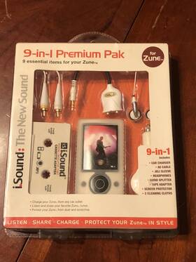 Isound 837742007246 9-in-1 Premium Pak For Zune - Goodies 4 Your Player Not Included
