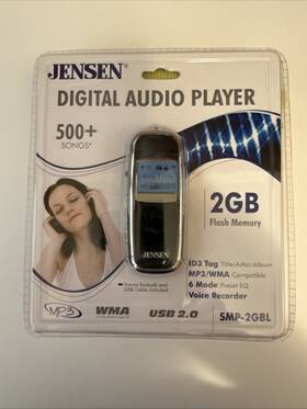 Jensen Smp-2gbl Silver/black 2 Gb Digital Media Player Inch New Sealed