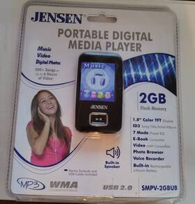 Jensen Smpv-2gbub Portable Digital Media Player Model Music Video Open Package