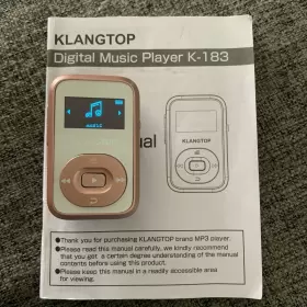 K-183 Klangtop Mp3 Player 8gb Rose Gold Pink Digital Music Bluetoooth