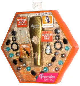Mattel 027084500677 Barbie Girls Mp3 Gold Backplate Deco Pack Clip On Penguin Charm For Player 2007