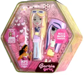 Mattel 027084546330 Barbie Girls Mp3 Music Player Pink Color Mix Match Fashion Outfits 2007 Rare Htf