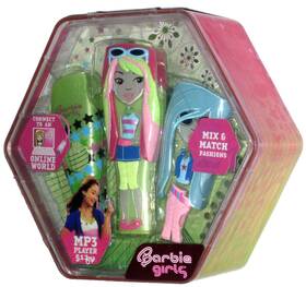 Mattel 027084546354 Barbie Girls Mp3 Music Player Lime Green Mix Match Fashion Outfits 2007 Rare Htf