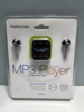Memorex Mmp8020r-blk 2gb Clip And Play Mp3 Music Player Fm Radio New Sealed Packaging