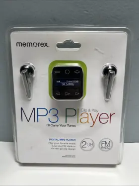 Mmp8020r-blk Memorex 2gb Clip And Play Mp3 Music Player Fm Radio New Sealed Packaging