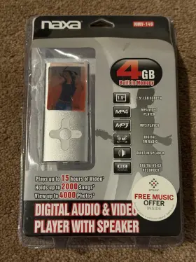 Nmv-149 Naxa Nvm-149 4gb Mp4 Mp3 Player With Speaker Fm Radio Video New Sealed