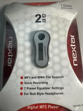 Ma166-200 Nextar New 2gb Mp3 And Wma Format Support Player Clip On Audio 1000 Songs