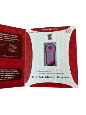 Ma588-102 Nextar 1gb Digital Mp3 Player Voice Recorder 500 Song Pink New Sealed