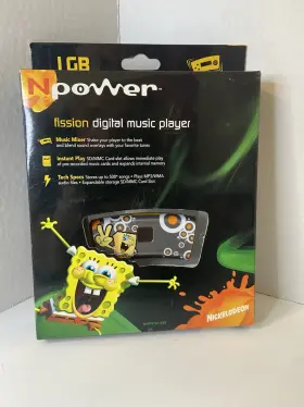 Nmp4101-sbs Nickelodeon Npower 1gb Fission Digital Music Player Spongebob Square Pants Mp3