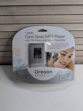 Oregon Scientific Sl128c 128mb Card Sized Mp3 Player With Fm Radio And Voice Recorder