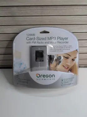 Sl128c Oregon Scientific 128mb Card Sized Mp3 Player With Fm Radio And Voice Recorder