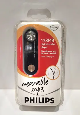 Key006 Philips 037849937563 Vintage Wearable Mp3 Player 128mb Key006/17 - New In Original Blister