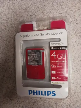 Philips 609585196056 Gogear Vibe 4 Gb Portable Mp3 Video Player Red Opened Needs Battery Read