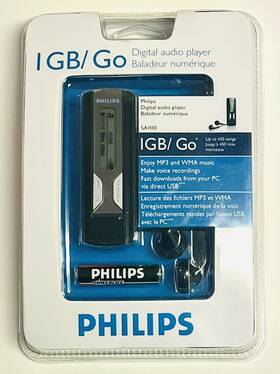 Philips Sa1110 1 Gb / Go Digital Audio Music Mp3 Player Black Wma Voice