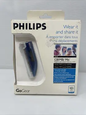 Sa160 Philips New Gogear Equalizer Mp3 Wma Digital Audio Player 128mb Rare