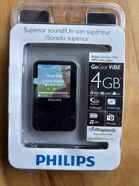 Philips Sa1vbe04km/17 Gogear Vibe 4gb Mp3 Music Media Player Black - New Sealed