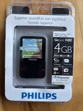 Sa1vbe04km Philips Sa1vbe04km/17 Gogear Vibe 4gb Mp3 Music Media Player Black - New Sealed