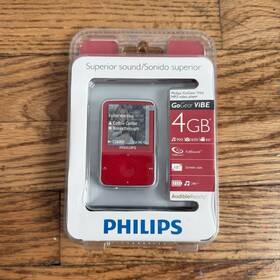 Philips Sa1vbe04w/17 Gogear Vibe 4gb Red Mp3 Video Player Fullsound Audibleready Usb 1.5in