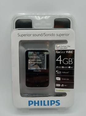 Philips Sa2vbe04kw/17 Nostalgic Phillips Gogear Vibe Mp3 Video Player 4gb Black New In Box 2010