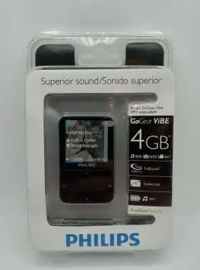 Sa2vbe04kw Philips Sa2vbe04kw/17 Nostalgic Phillips Gogear Vibe Mp3 Video Player 4gb Black New In Box 2010