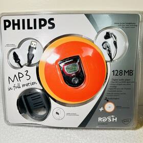 Phillips 037849940501 Vtg Mp3 Player In Full Motion Rush 128 Mb Radio Record Music Nos Sa235