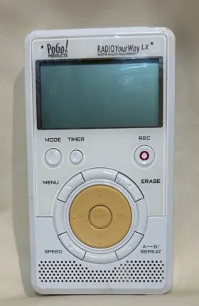 Prym08lx Pogo Products Radio Your Way Lx White Am/fm Voice Recorder Mp3 Player