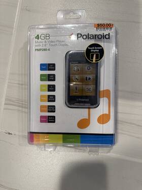 Polaroid Pmp280-4 New Sealed Music And Video Player Built In Camera 4gb Black