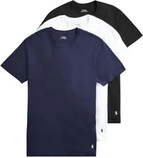 Nccnp3 Polo Ralph Lauren Mens Classic Fit Cotton Crew Neck Undershirts 3 Pack Small