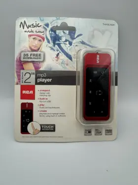 Th2002rdr Rca Sealed Compact Mp3 Player 2gb Touch Navigation Usb Red