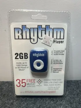 Cl2-166 Rhythm 2gb Mp3 Player Blue New Sealed Portable Music Usb Audio
