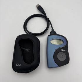 Rio 32260027-008 Rare Vintage 600 32mb Htf Blue Mp3 Player With Belt Clip Case Bundle-tested